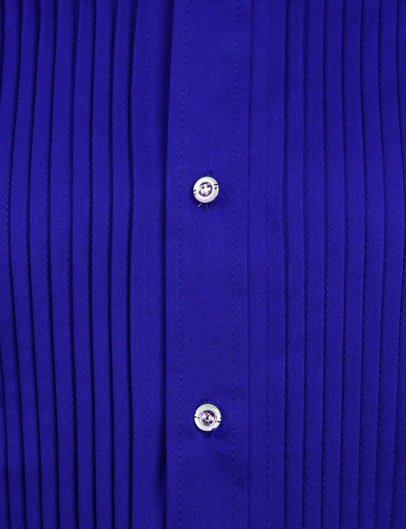 ZEROYAA Mens Slim Fit Long Sleeve Tuxedo Dress Shirts/Prom Performing Shirts (Large, Z54-Royal Blue) - Image 3